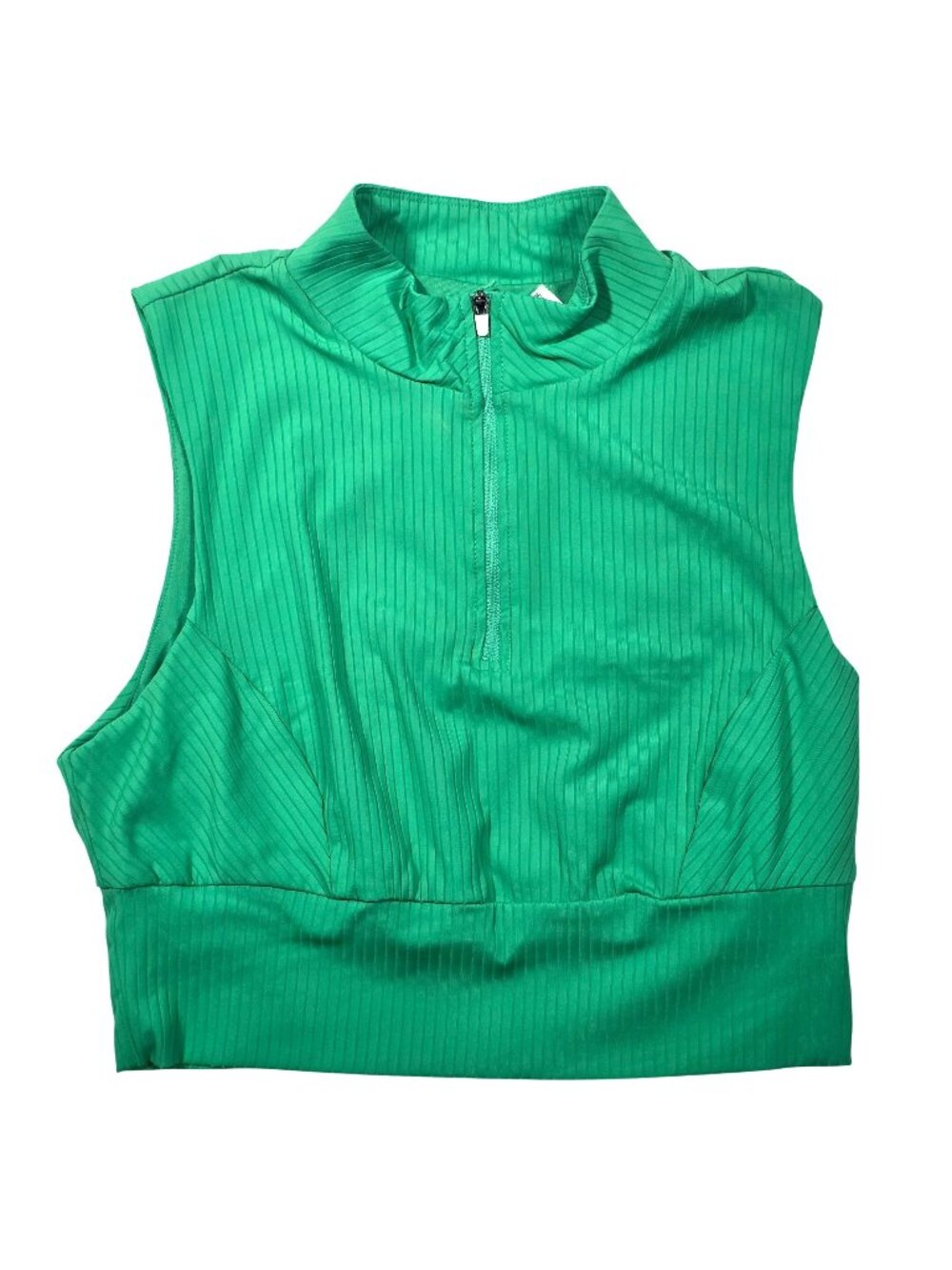 Spyder‎ Active Women's Green Ribbed 1/4 Zip Sleeveless Performance Top L